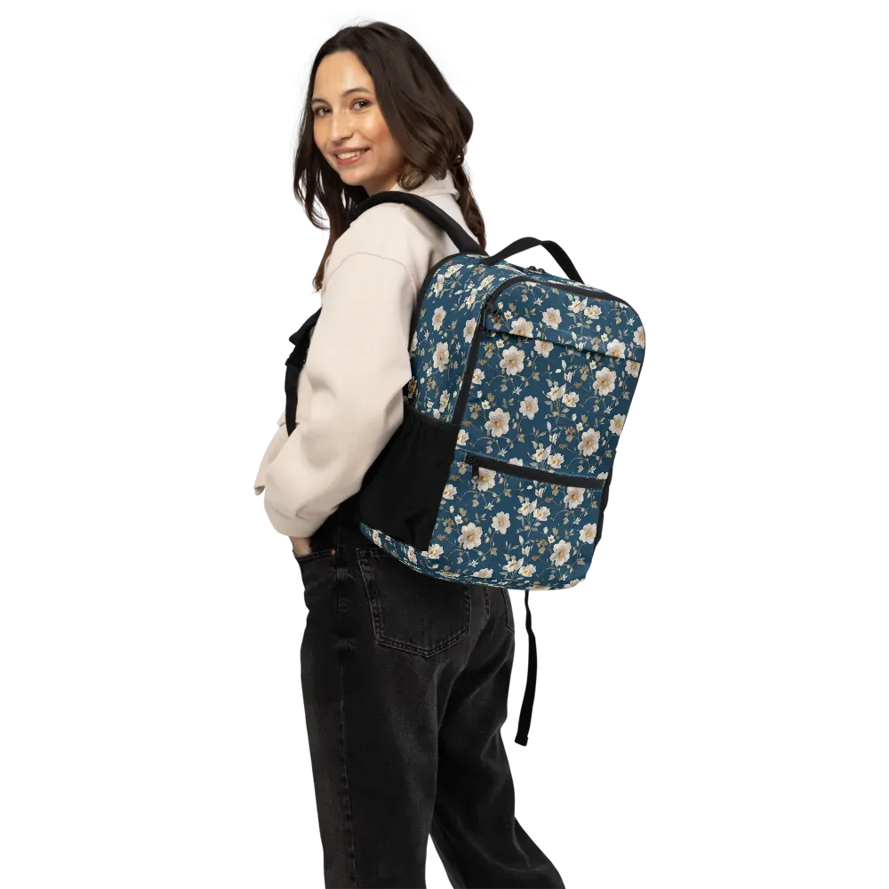 Navy Garden Reverie on Utility Backpack — Back
