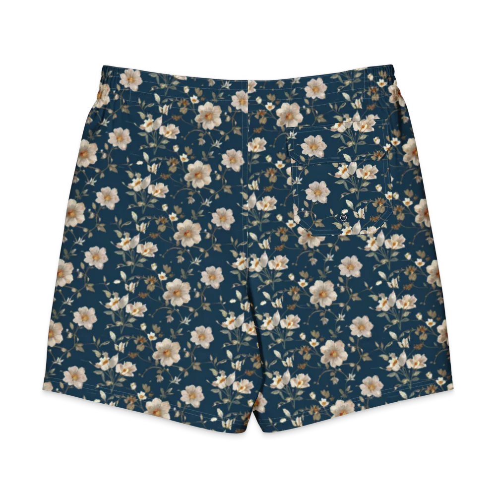 Navy Garden Reverie on Men's Board Shorts — Back