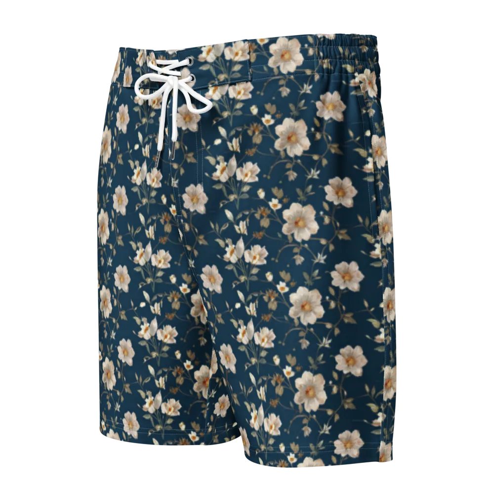 Navy Garden Reverie on Men's Board Shorts — Front