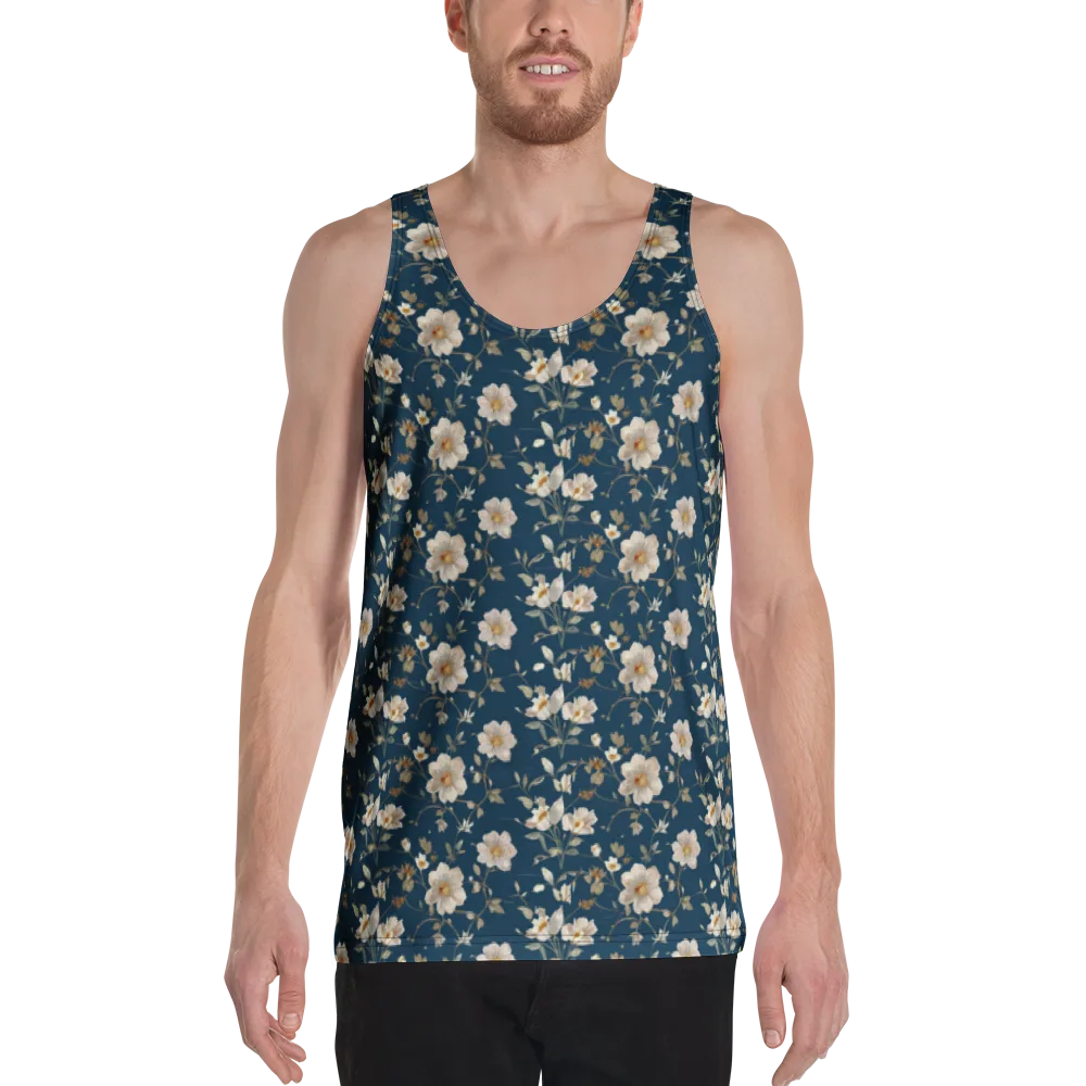 Navy Garden Reverie on Men's Tank Top — Front