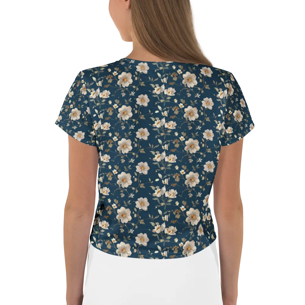 Navy Garden Reverie on Crop Tee — Back