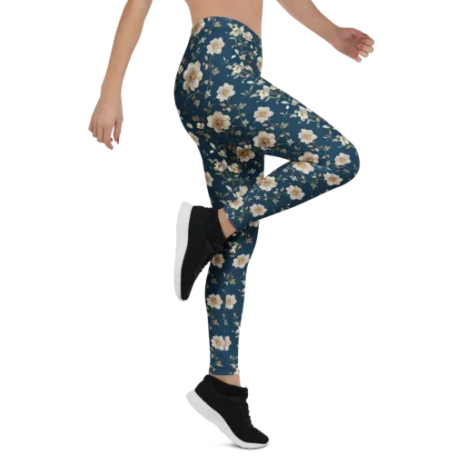 Navy Garden Reverie on a Leggings