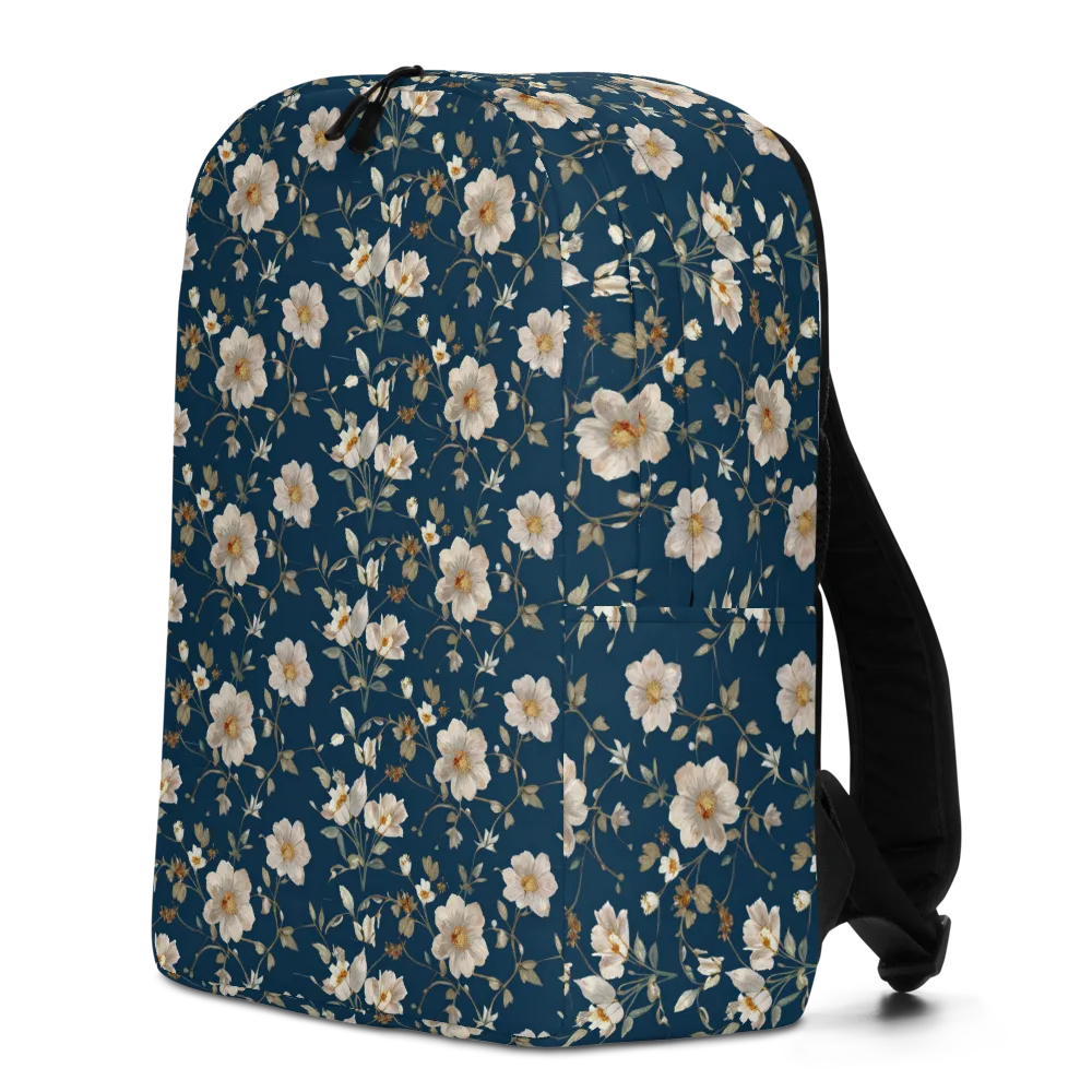 Navy Garden Reverie on Minimalist Backpack — Left