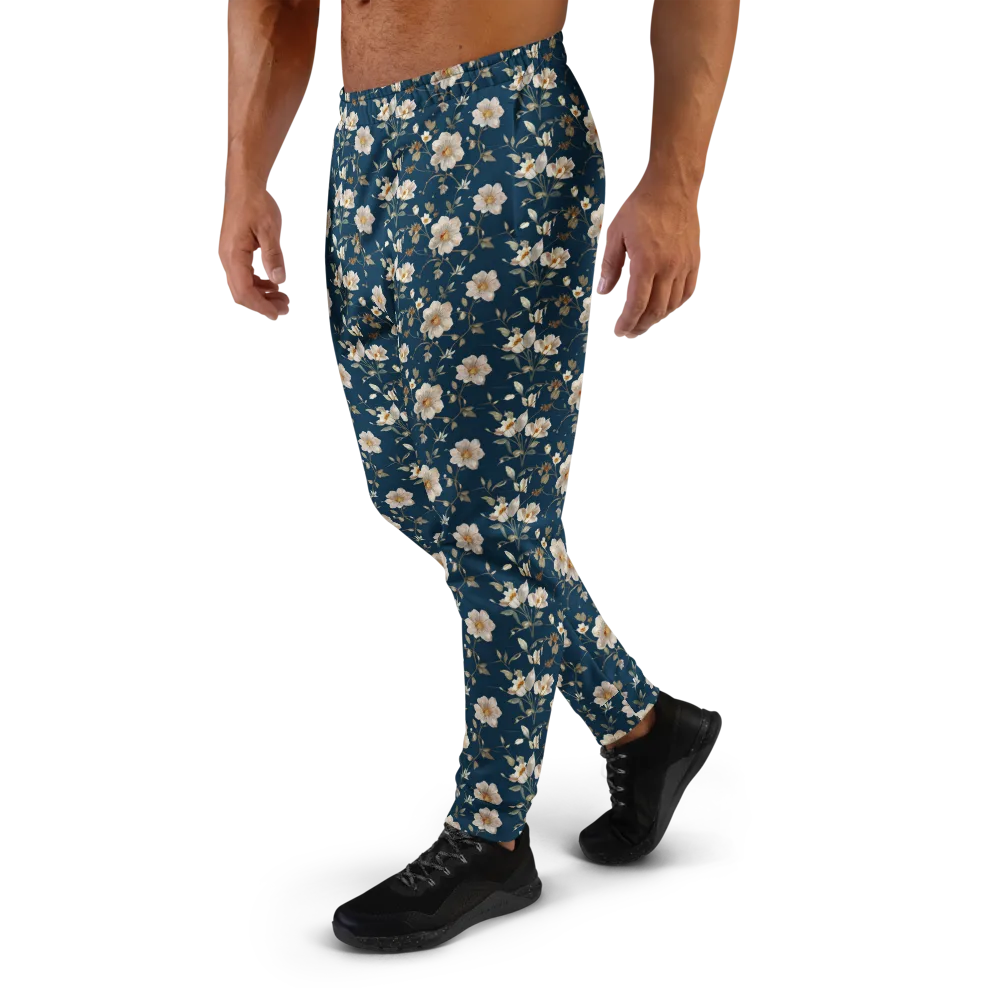 Navy Garden Reverie on Men's Joggers — Left