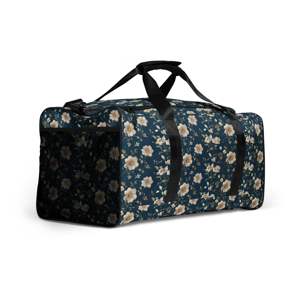 Navy Garden Reverie on Duffle Bag — Right Front