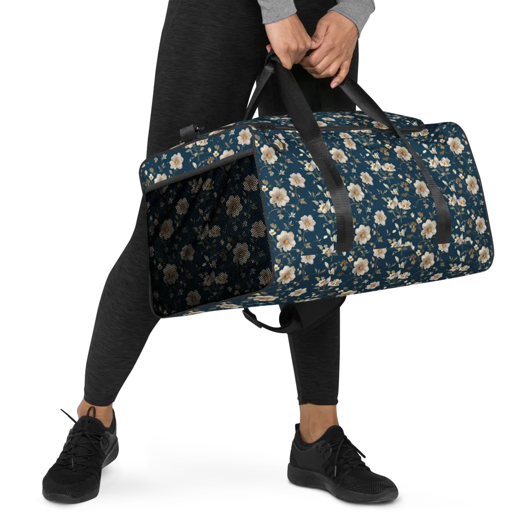Navy Garden Reverie on Duffle Bag — Right Front