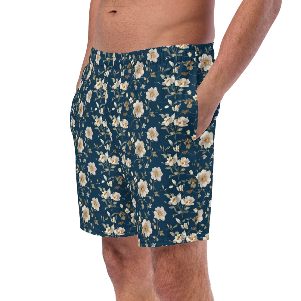 Navy Garden Reverie on Swim Trunks — Left Front