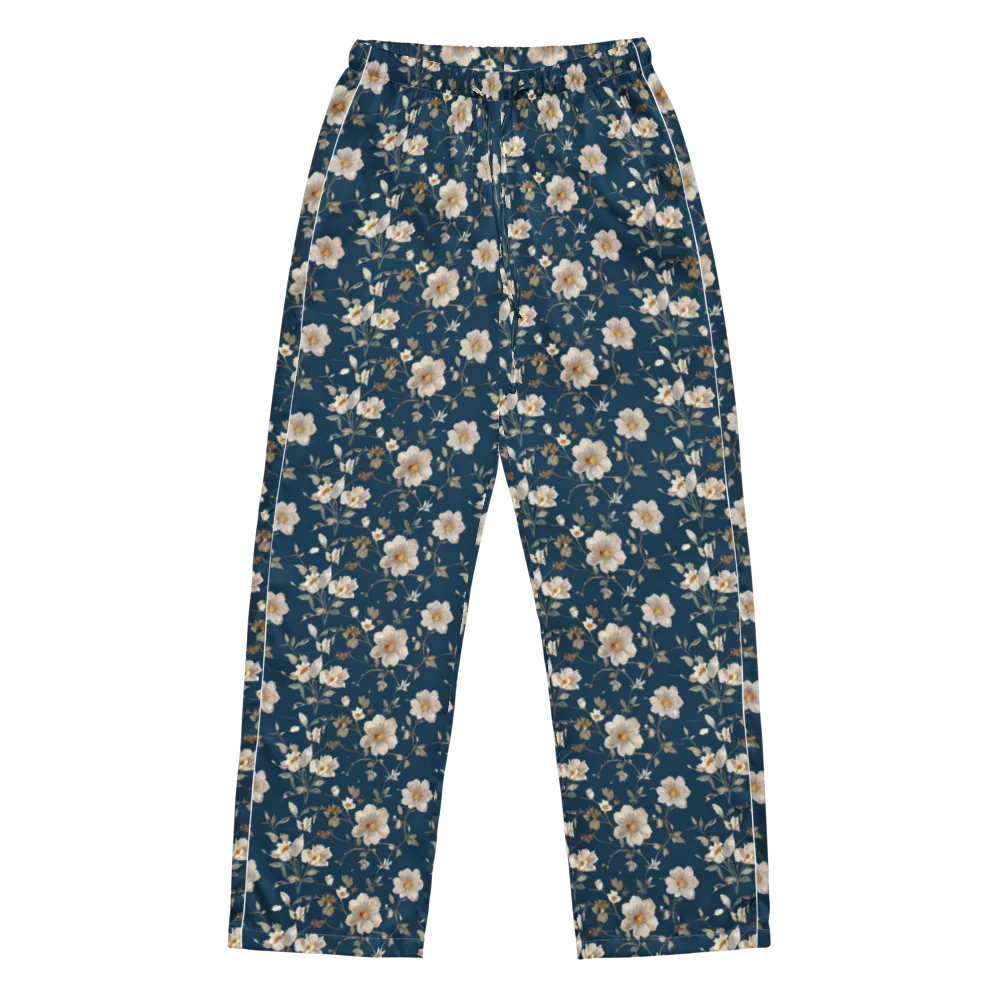 Navy Garden Reverie on Women's Pajama Pants — Front