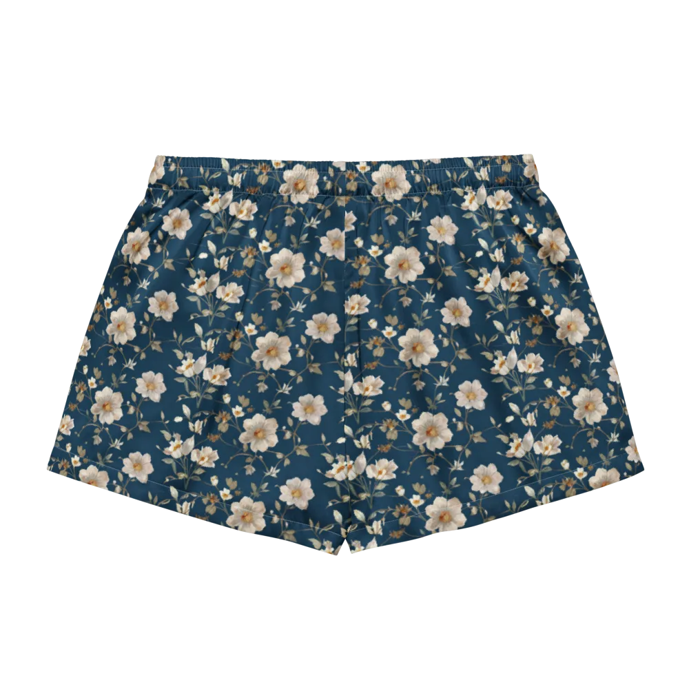 Navy Garden Reverie on Women's Pajama Shorts — Back