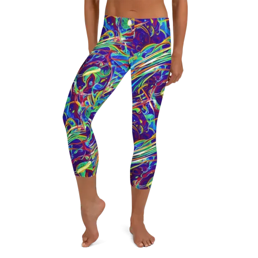 Limefire Currents on a Capri Leggings