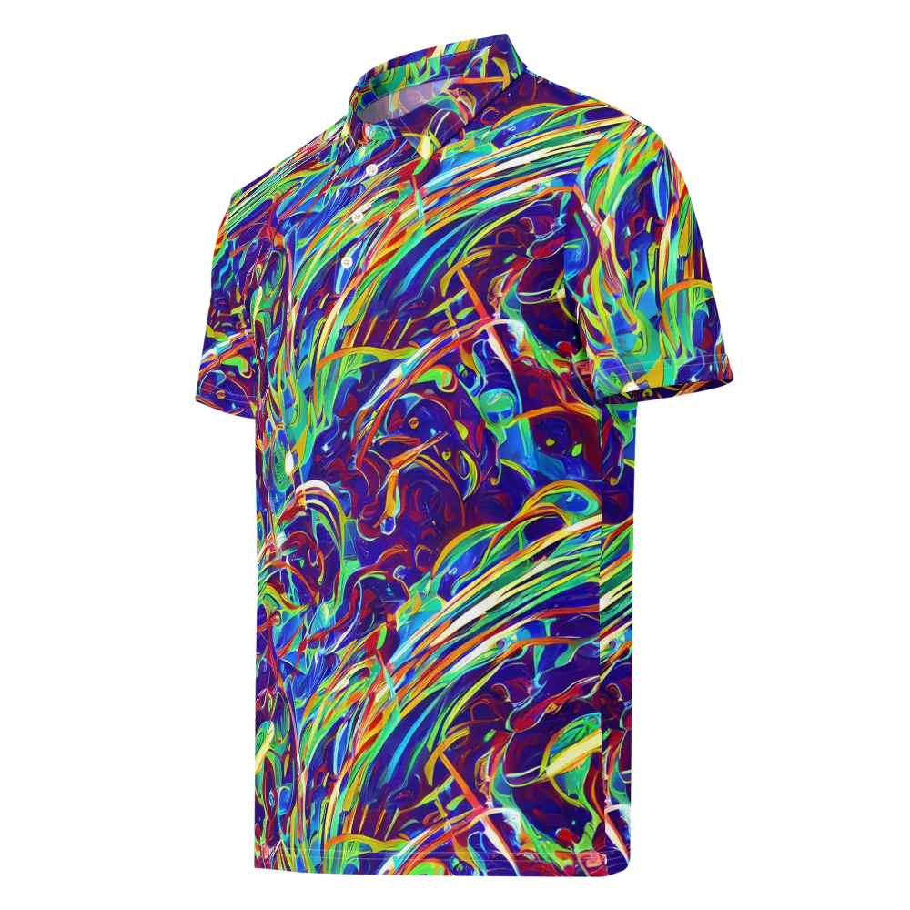 Limefire Currents on Men's Slim Fit Polo Shirt — Left Front
