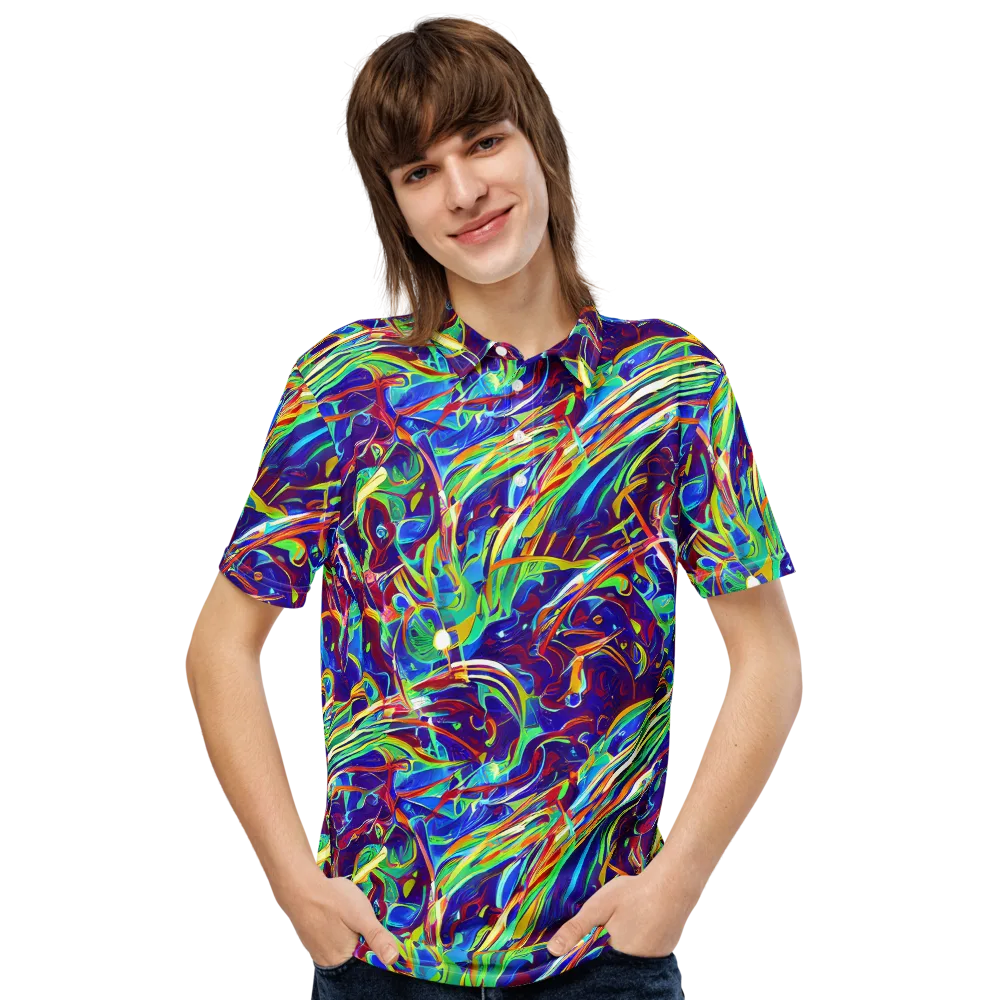 Limefire Currents on Men's Slim Fit Polo Shirt — Front