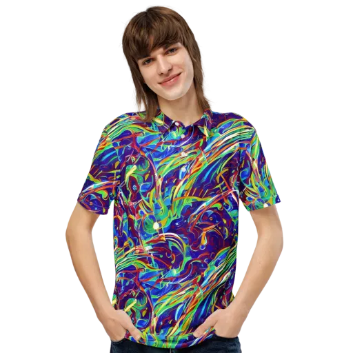 Limefire Currents on a Men's Slim Fit Polo Shirt