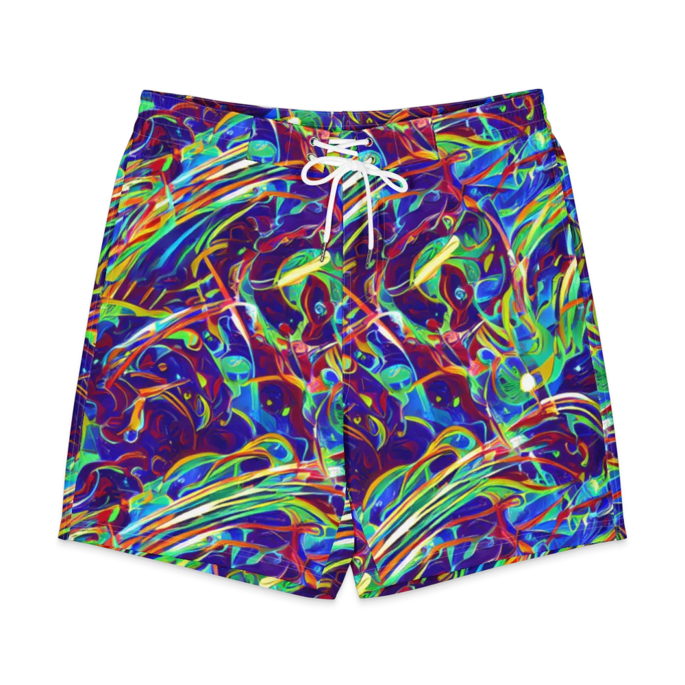 Limefire Currents on Men's Board Shorts — Front
