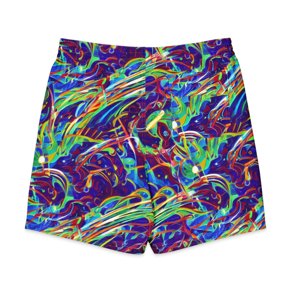 Limefire Currents on Men's Board Shorts — Back