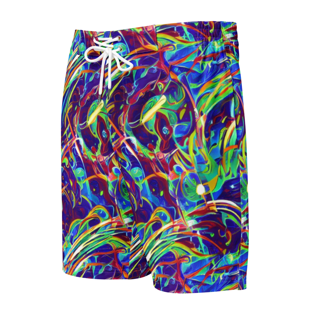 Limefire Currents on Men's Board Shorts — Front