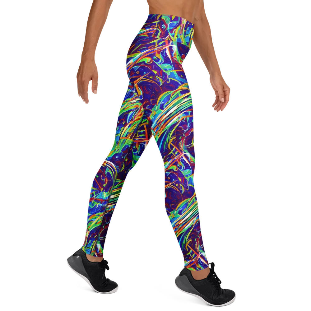 Limefire Currents on Yoga Leggings — Right