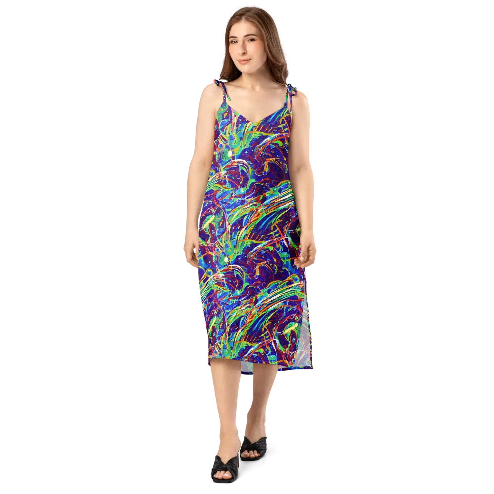 Limefire Currents on Slip Dress — Front