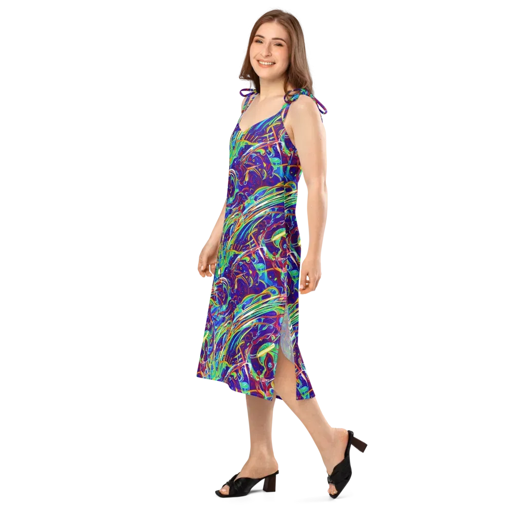 Limefire Currents on Slip Dress — Left Front
