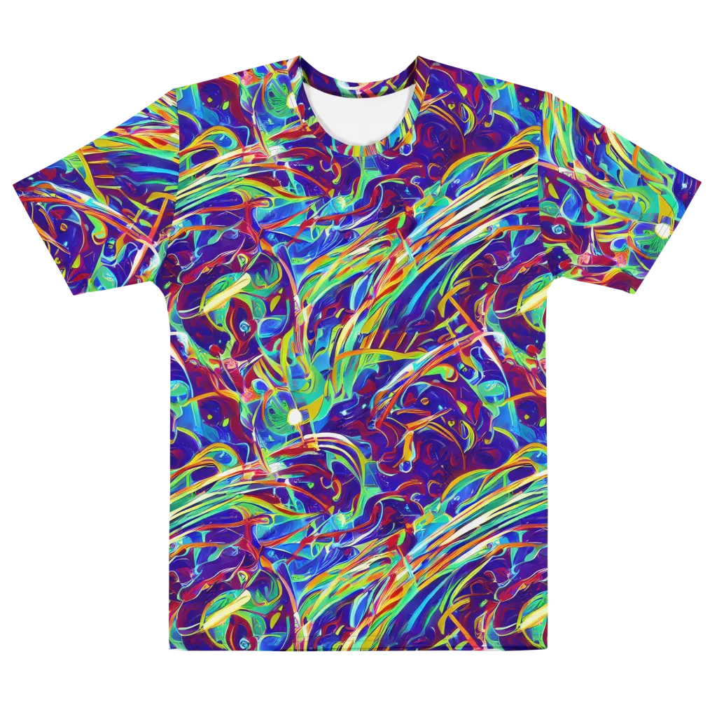 Limefire Currents on Men's Cotton Crew Neck T-Shirt — Front