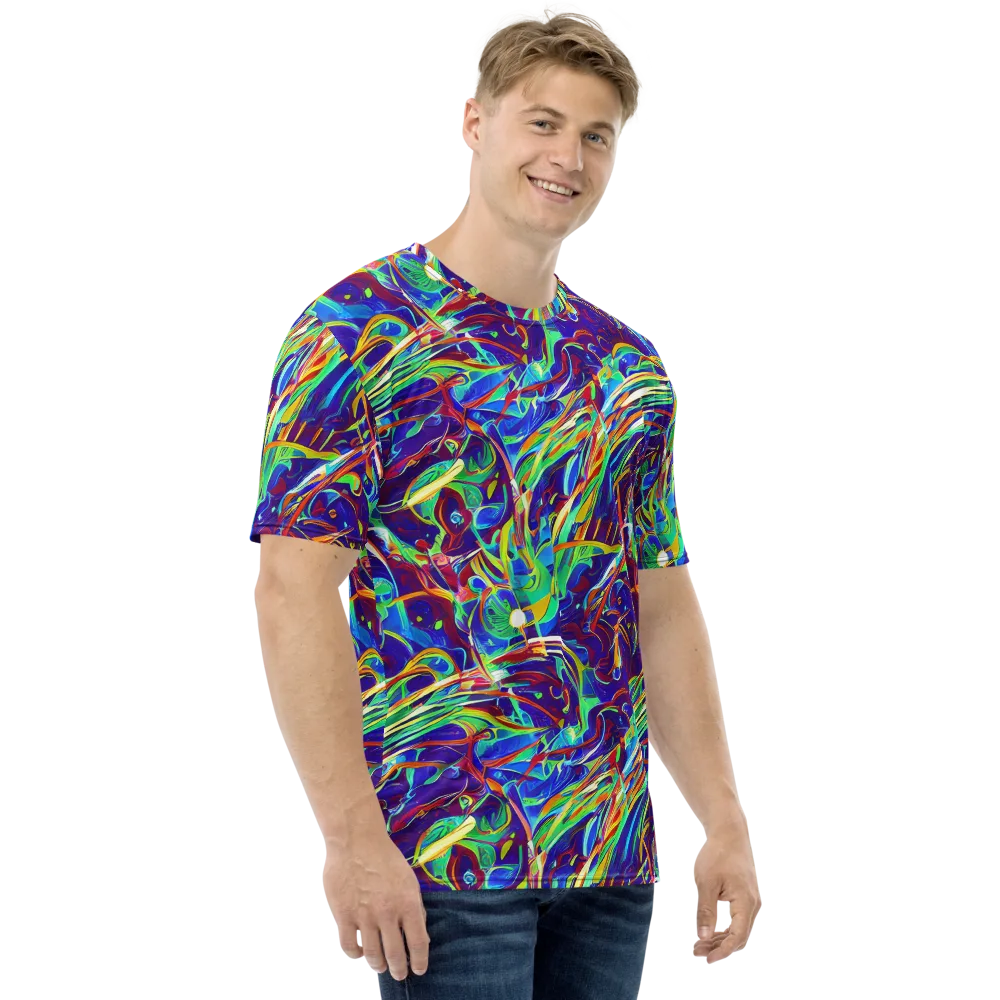 Limefire Currents on Men's Crew Neck T-Shirt — Right