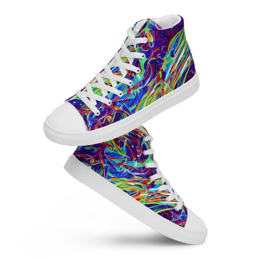 Limefire Currents on a Men's High Top Canvas Shoes