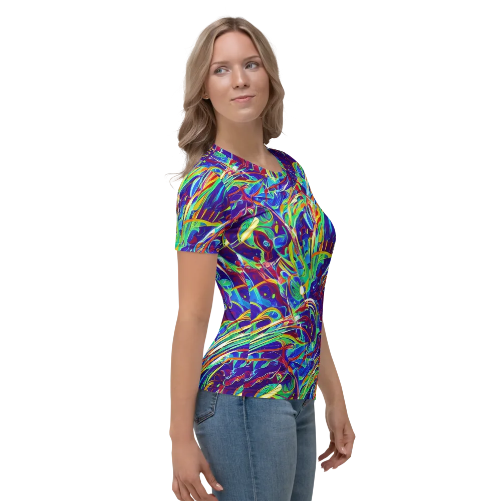 Limefire Currents on Women's Crew Neck T-Shirt — Right