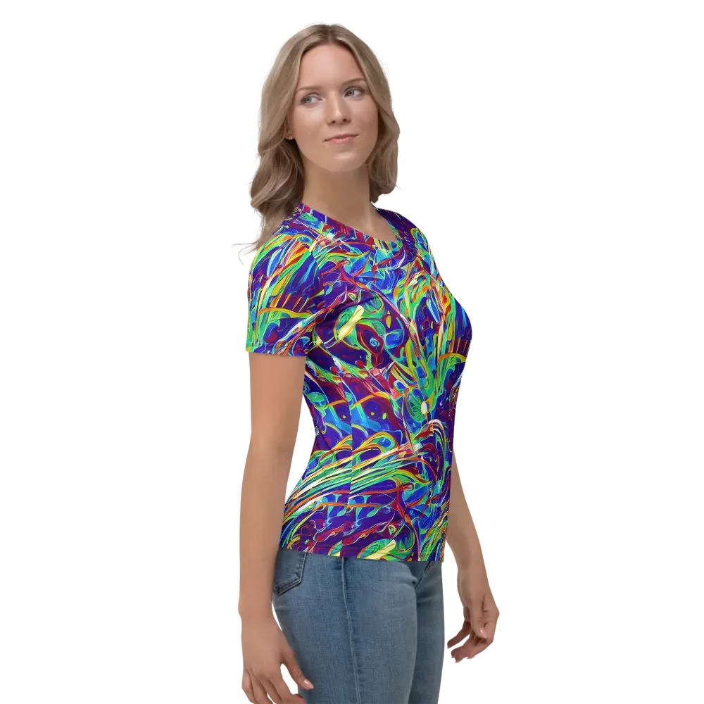 Limefire Currents on Women's Crew Neck T-Shirt — Right