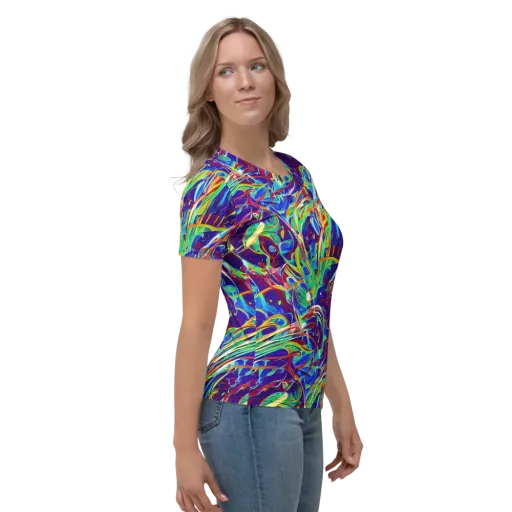Limefire Currents on a Women's Crew Neck T-Shirt