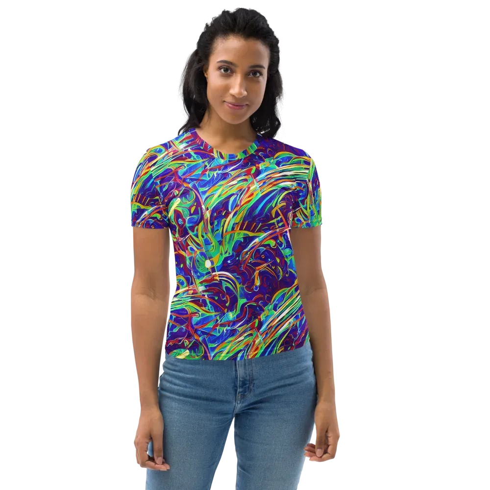 Limefire Currents on Women's Crew Neck T-Shirt — Front