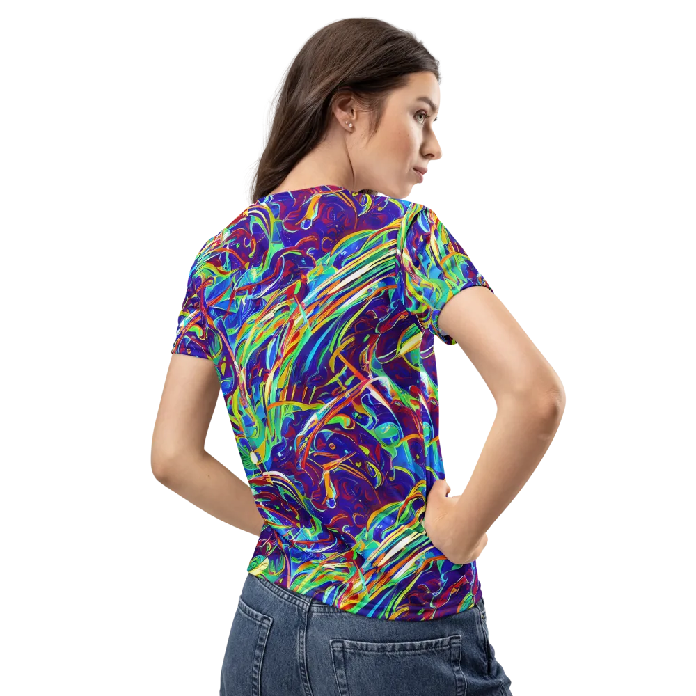 Limefire Currents on Women's Crew Neck T-Shirt — Back