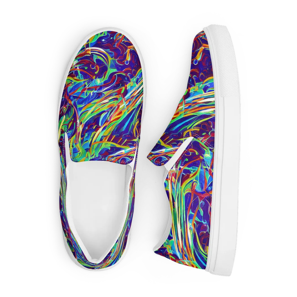 Limefire Currents on Men's Slip-On Canvas Shoes — Front