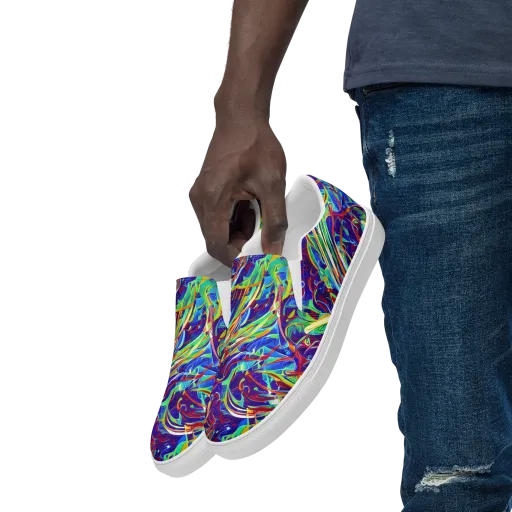 Limefire Currents on a Men's Slip-On Canvas Shoes