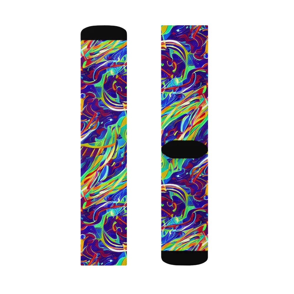 Limefire Currents on Socks — Left Sock