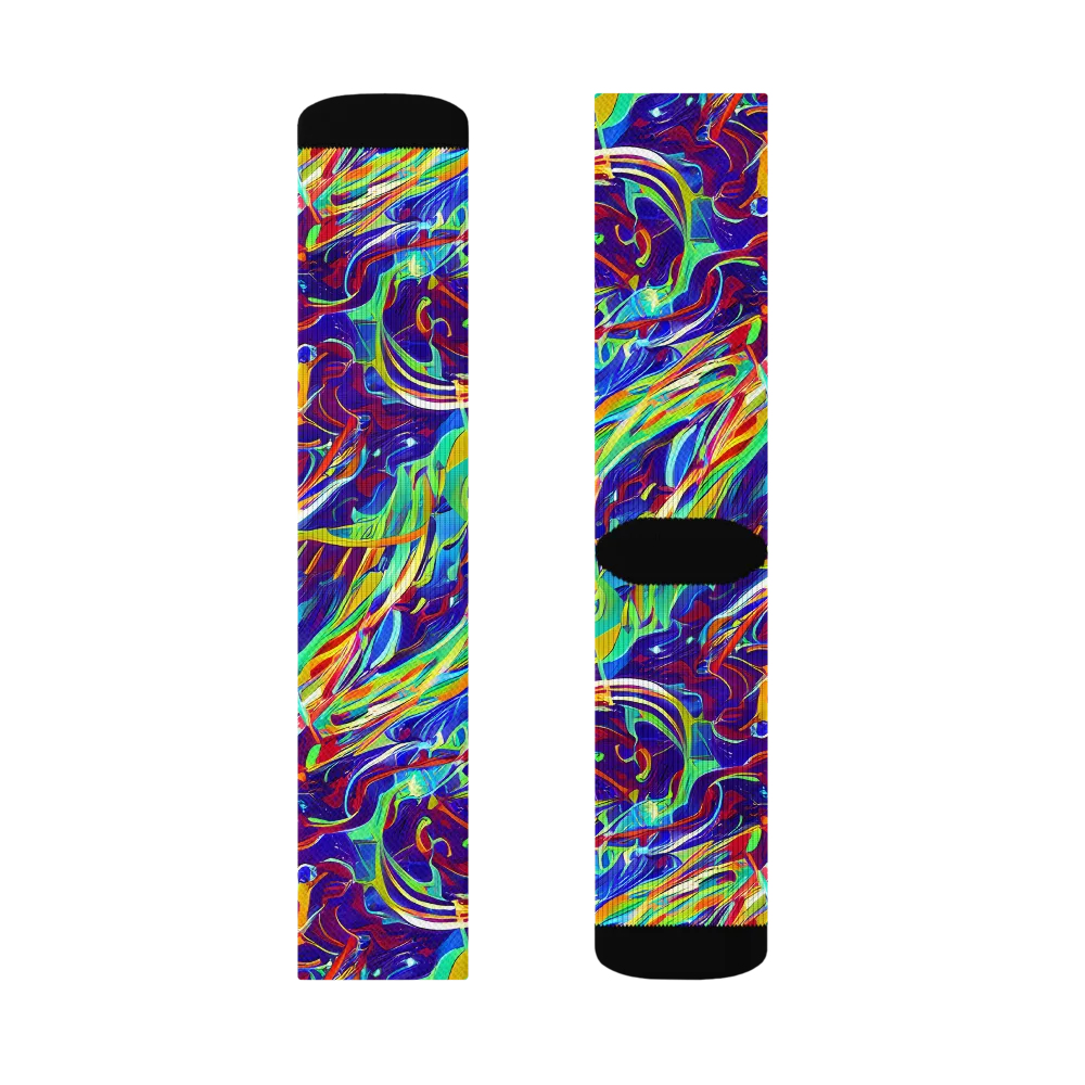 Limefire Currents on Socks — Right Sock