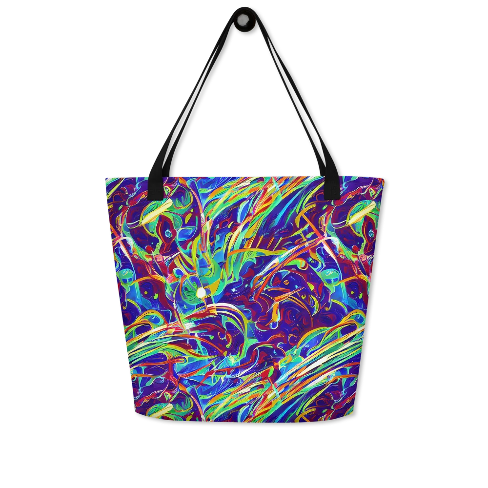 Limefire Currents on Large Tote Bag W/ Pocket — Front