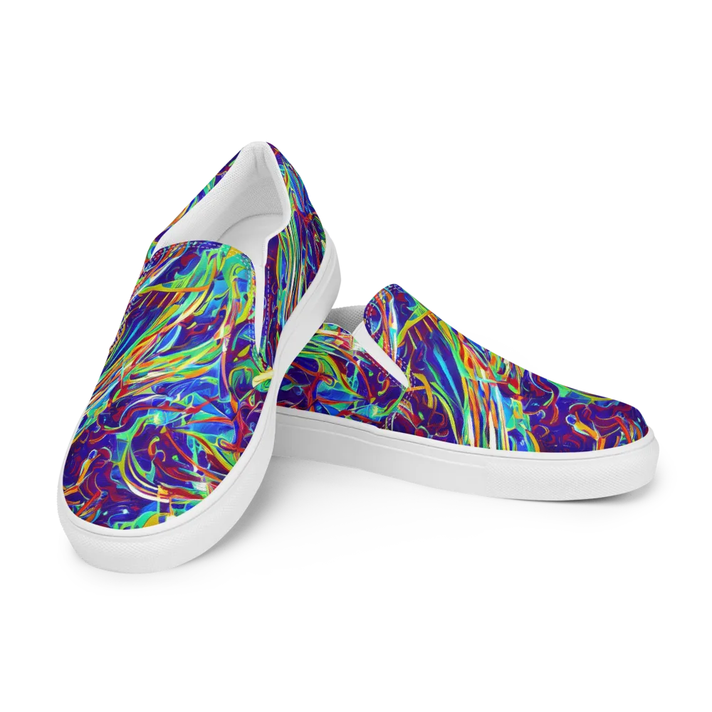 Limefire Currents on Women's Slip-On Canvas Shoes — Left Front