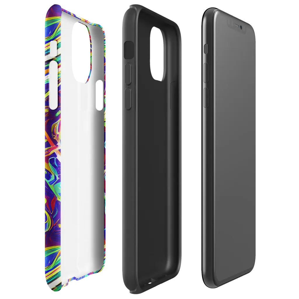 Limefire Currents on Tough Case for iPhone® — Right