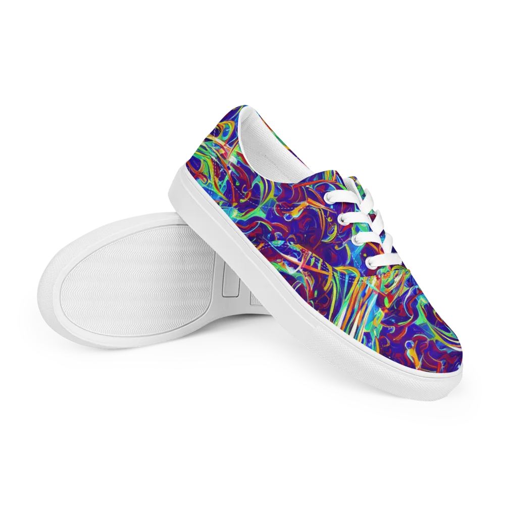 Limefire Currents on Men's Lace-Up Canvas Shoes — Right Front