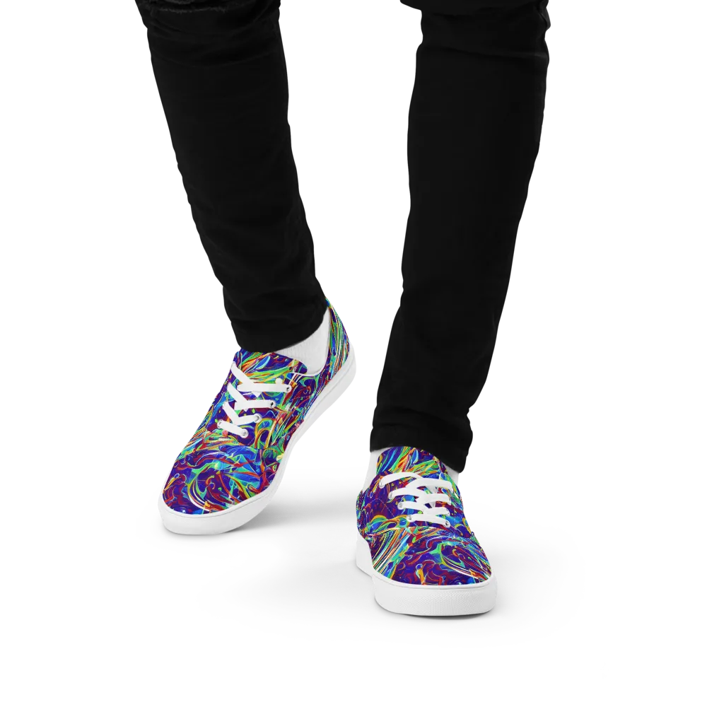 Limefire Currents on Men's Lace-Up Canvas Shoes — Front