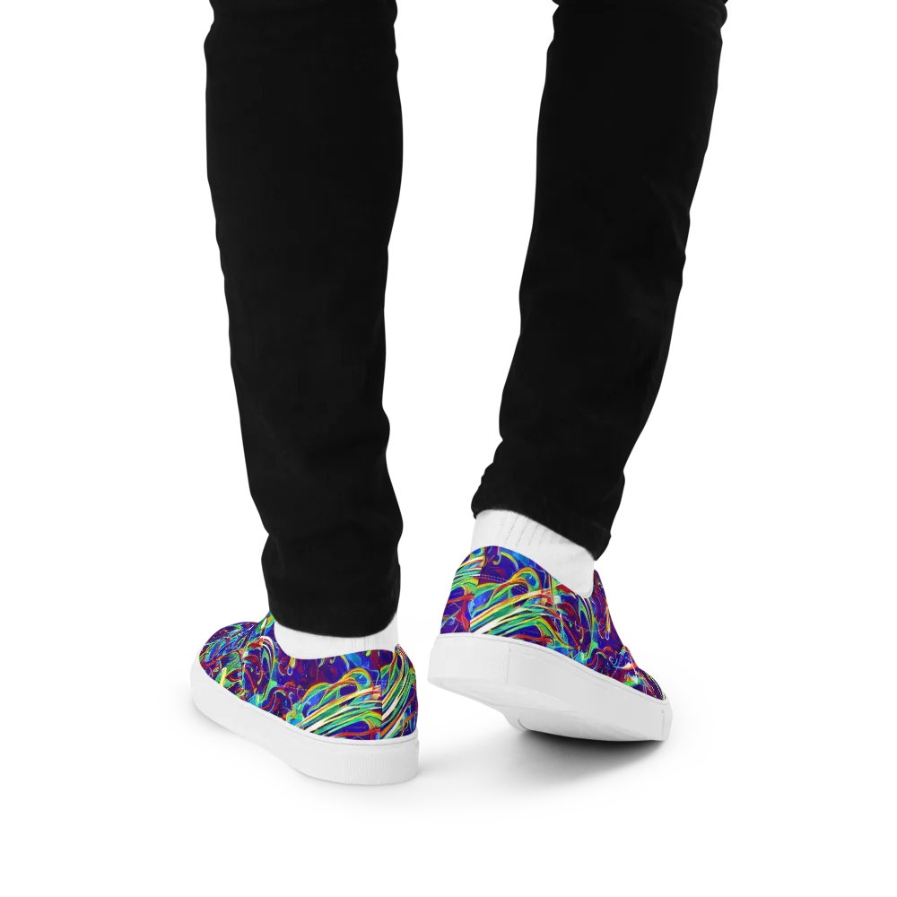 Limefire Currents on Men's Lace-Up Canvas Shoes — Back
