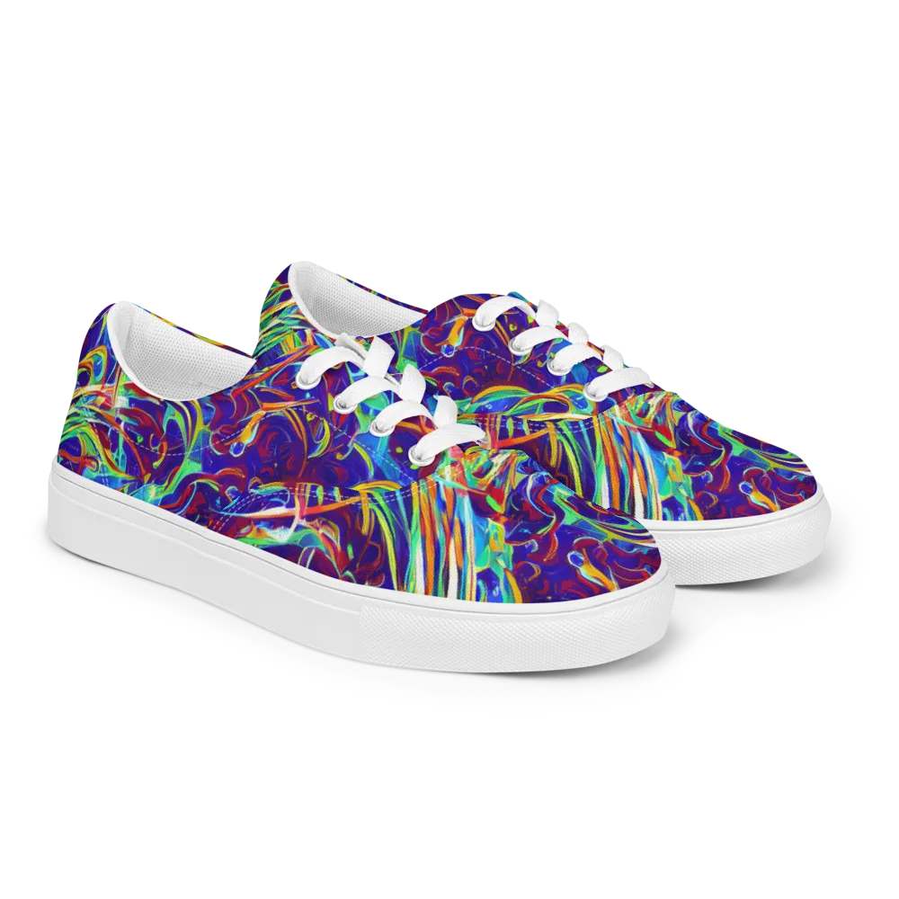 Limefire Currents on Men's Lace-Up Canvas Shoes — Right Front