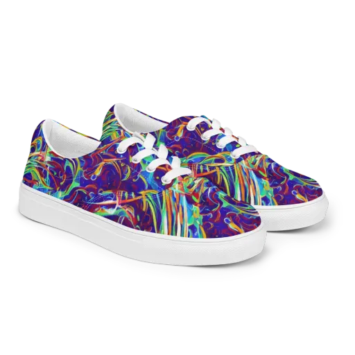Limefire Currents on a Men's Lace-Up Canvas Shoes