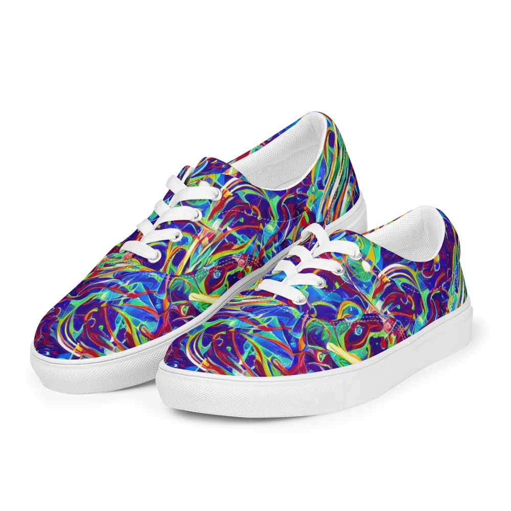 Limefire Currents on Men's Lace-Up Canvas Shoes — Left Front