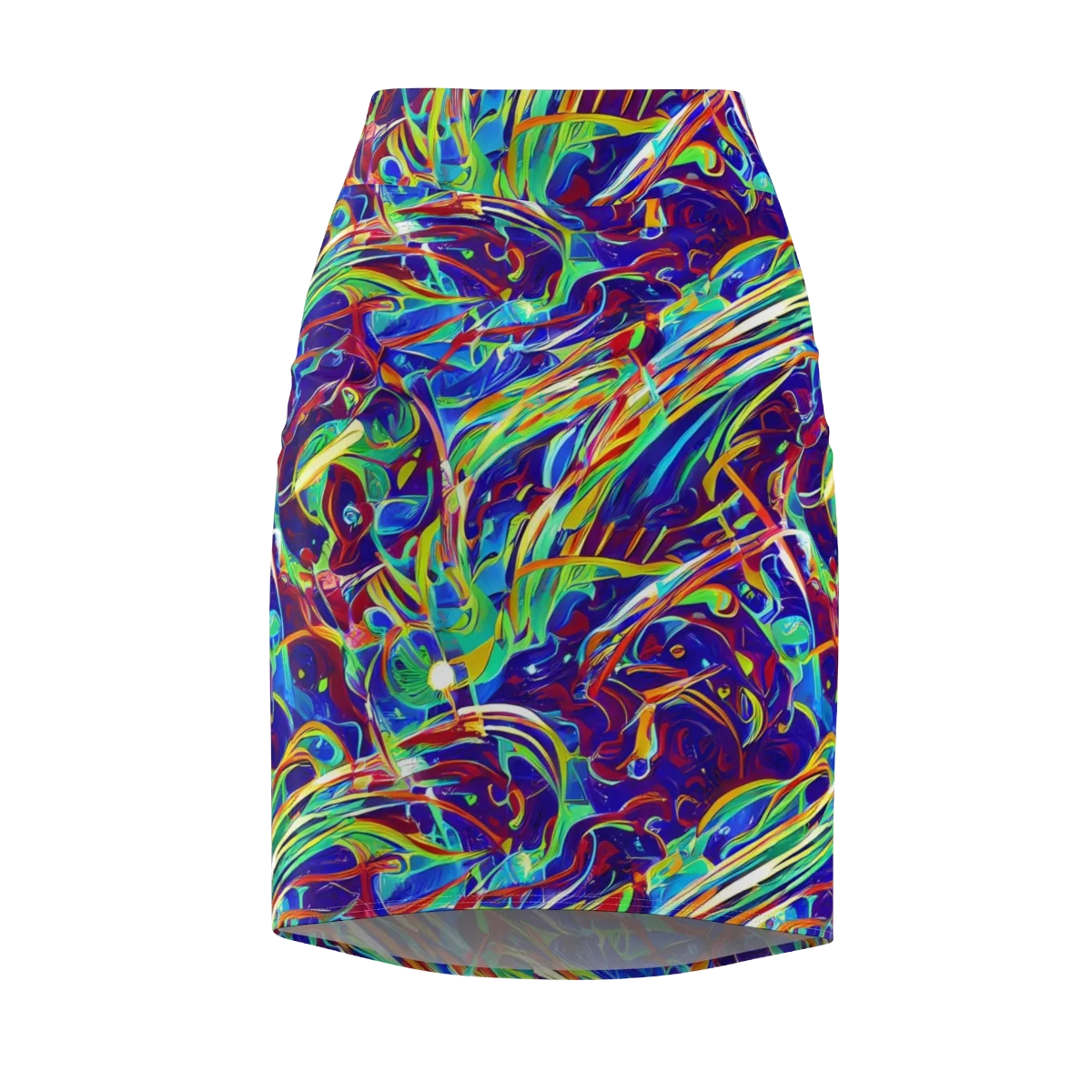 Limefire Currents on Pencil Skirt — Front