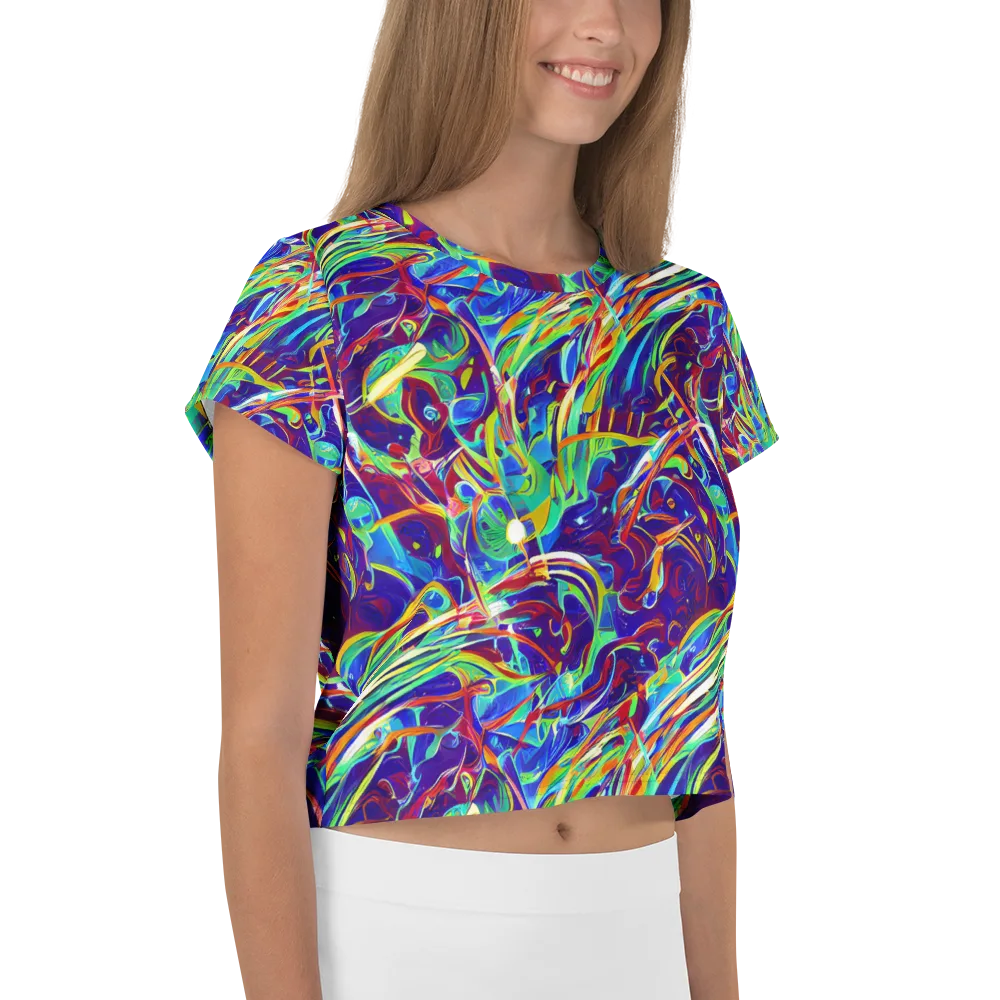 Limefire Currents on Crop Tee — Right