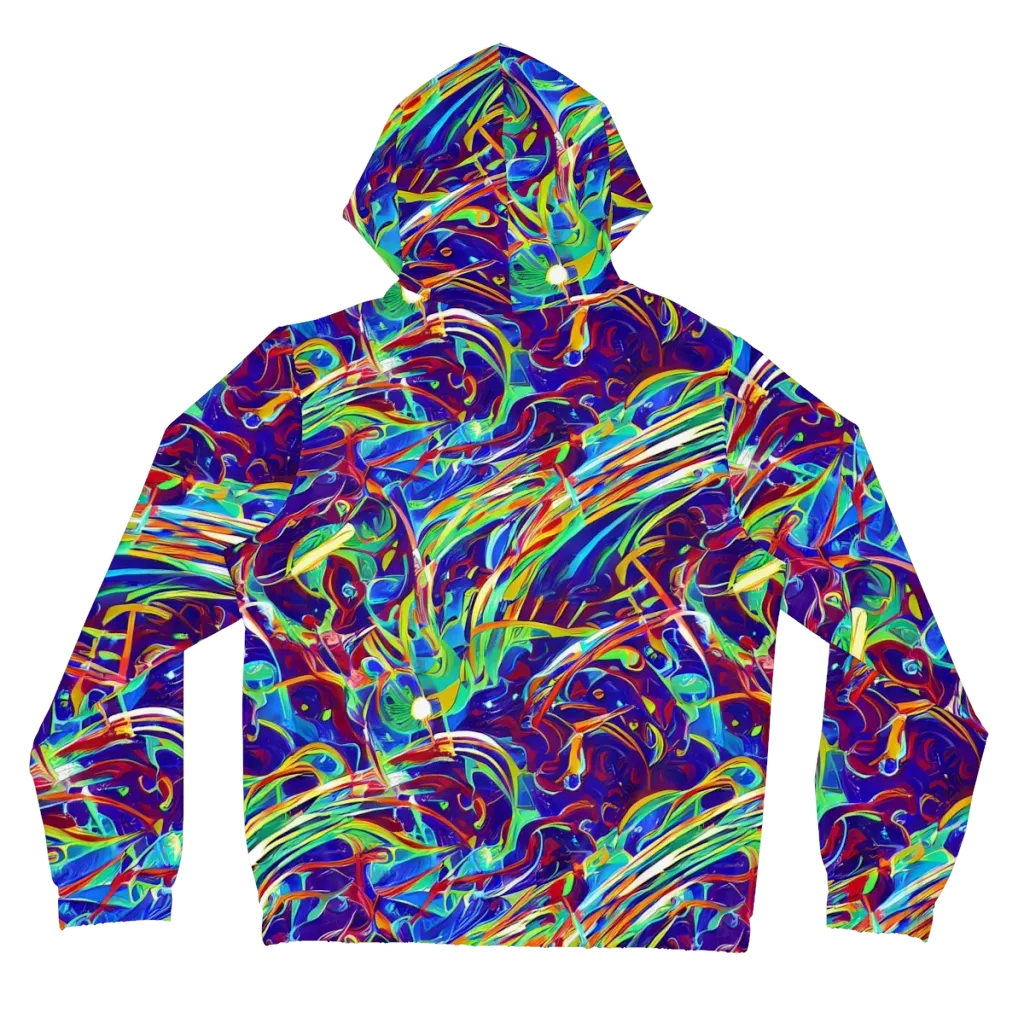 Limefire Currents on Women's Full-Zip Hoodie — Back