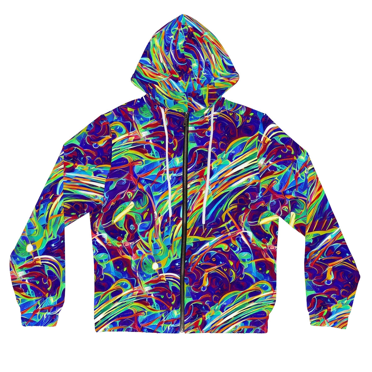 Limefire Currents on Women's Full-Zip Hoodie — Front