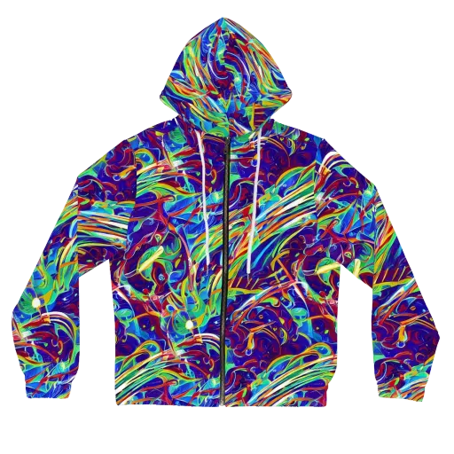 Limefire Currents on a Women's Full-Zip Hoodie