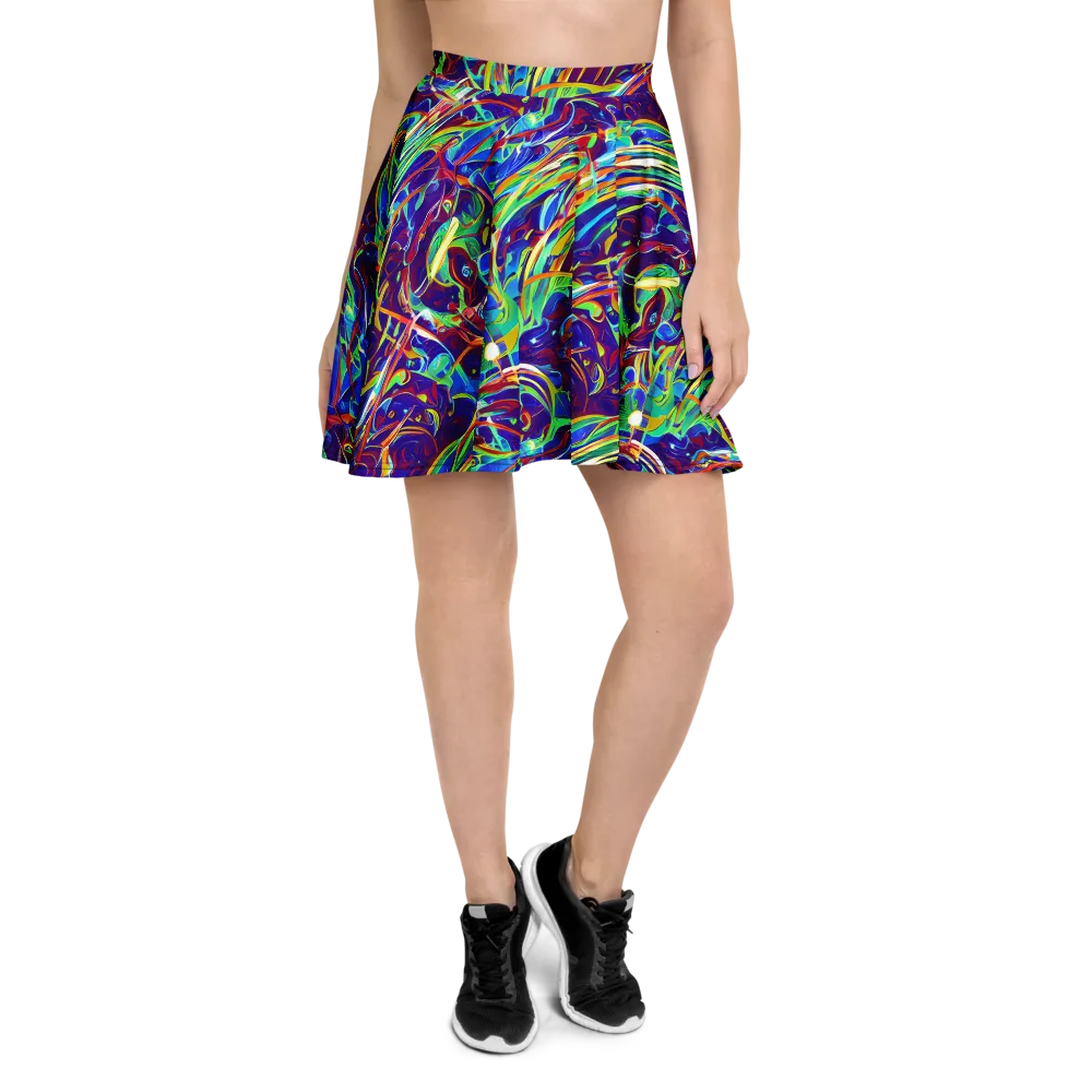 Limefire Currents on Skater Skirt — Front
